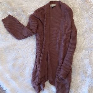 mauve oversized cardigan